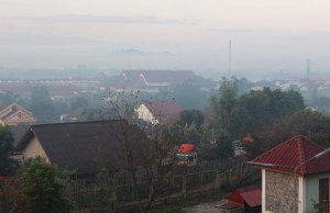 Sunrise from our hotel in Phonesavanh