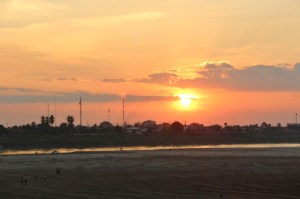 Sunset on the Mekong River in Vientiane